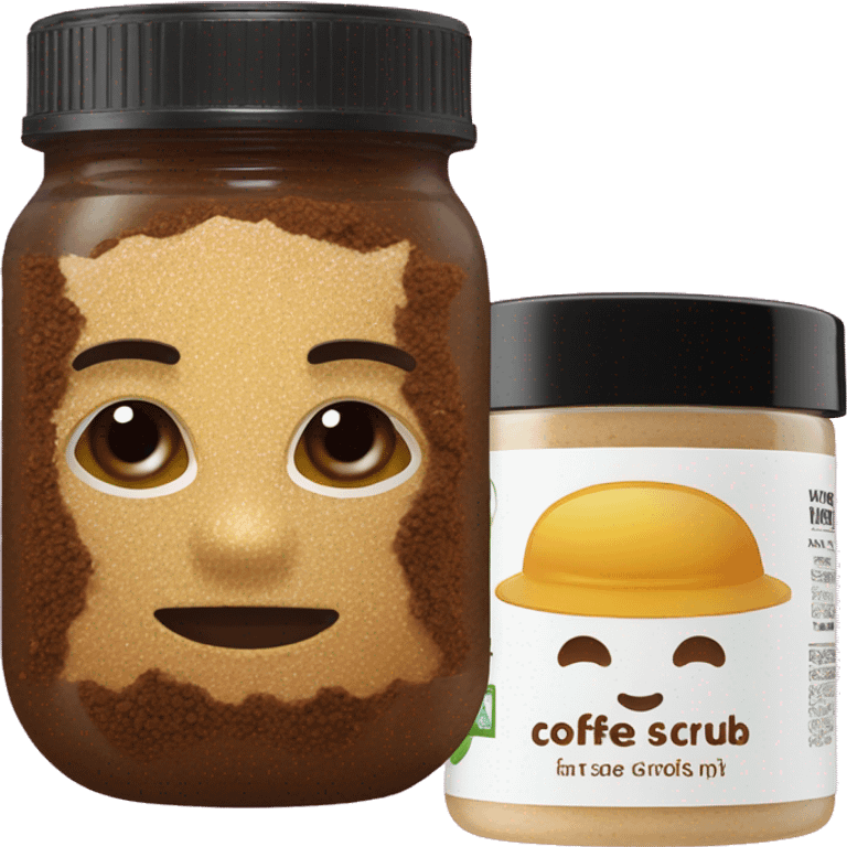 coffee grounds and honey face scrub in a jar emoji