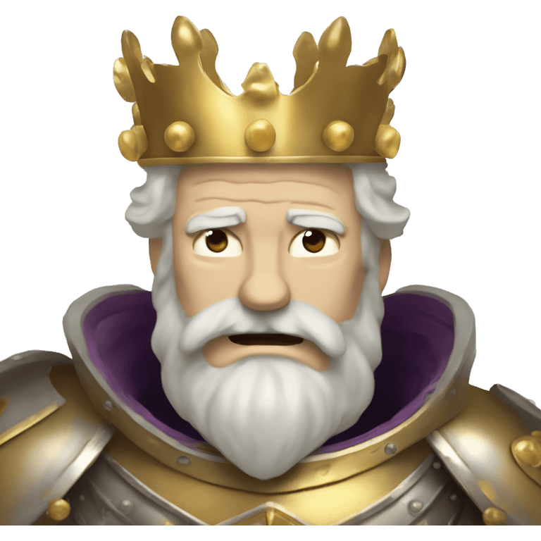 Vintage King hamlet old man big beard gold crown wearing armour fading ghost hands out trapped melting into wisps emoji