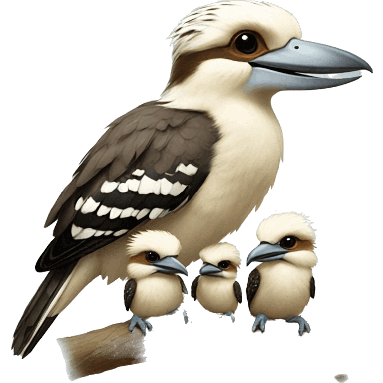 Kookaburra with babies  emoji