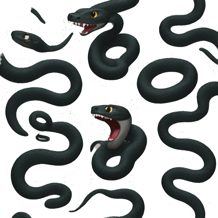 cute black snake angry emoji