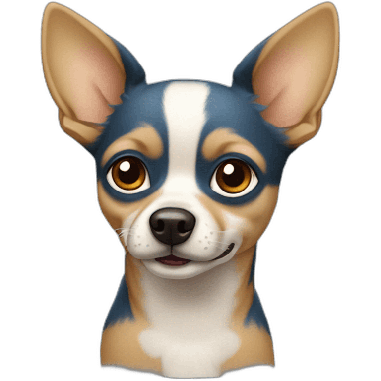 Chien de type chihuaha de 9 ans couleur bleu et tan visage emoji