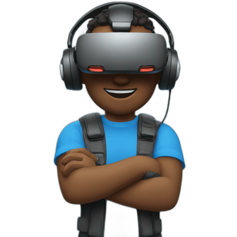 Vr player whit blue t-shirt emoji