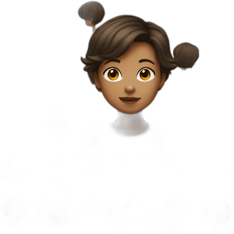 girl kid brown short hair emoji