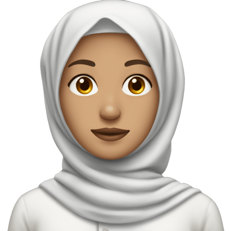 white loose hijab freckled woman  emoji