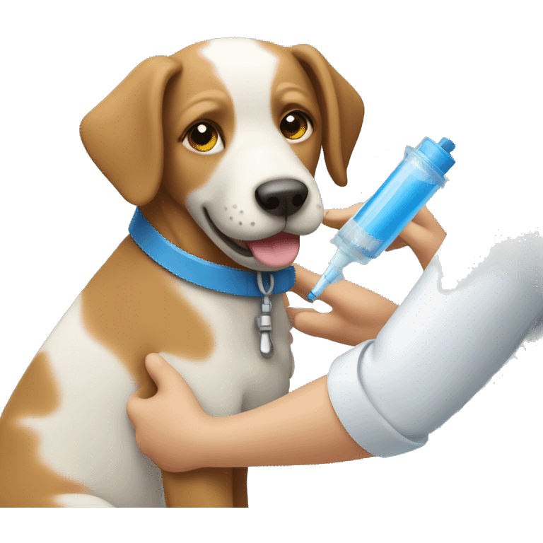 Dog receiving vaccine emoji