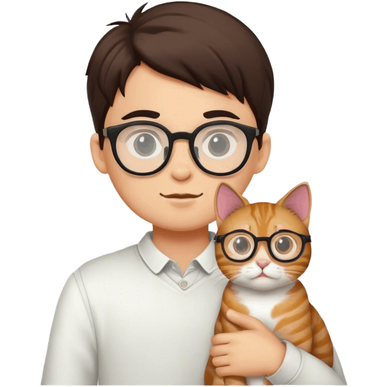 boy with glasses and cat emoji