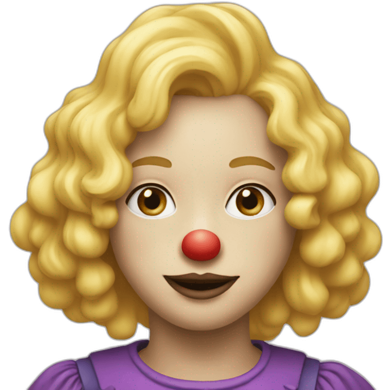 August clown with blonde hair emoji