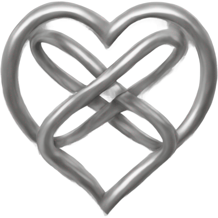 Silver infinity symbol around a heart emoji