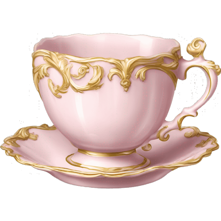  Vintage ornate rococo pale pink tea cup emoji