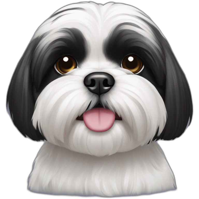 black and white shih tzu emoji