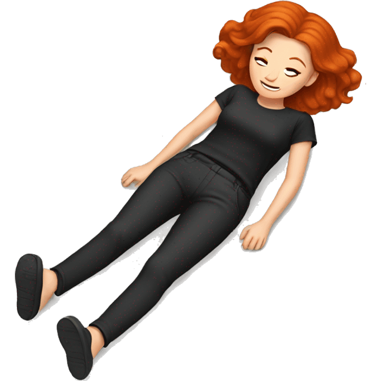 redhead girl lying on the floor emoji