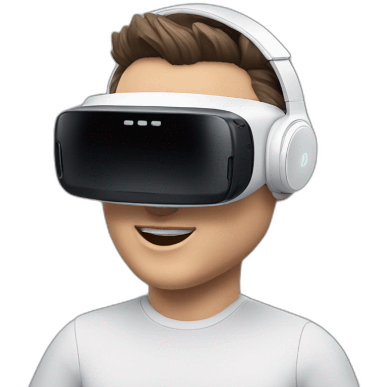 Elon musk with oculus quest 3 white headset emoji