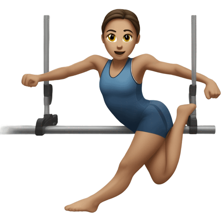 Gimnasta en una paralela emoji