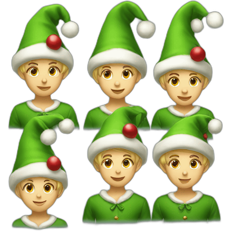 3 Xmas elves emoji