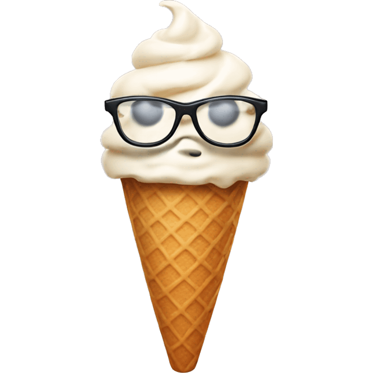 Ice cream with glasses emoji