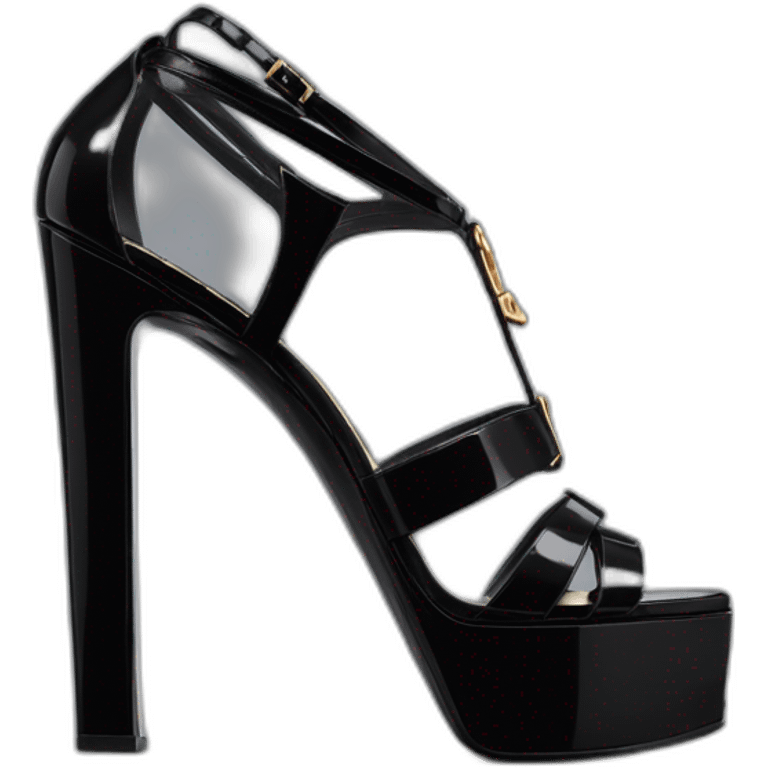 Ysl sandal tribute black patent emoji