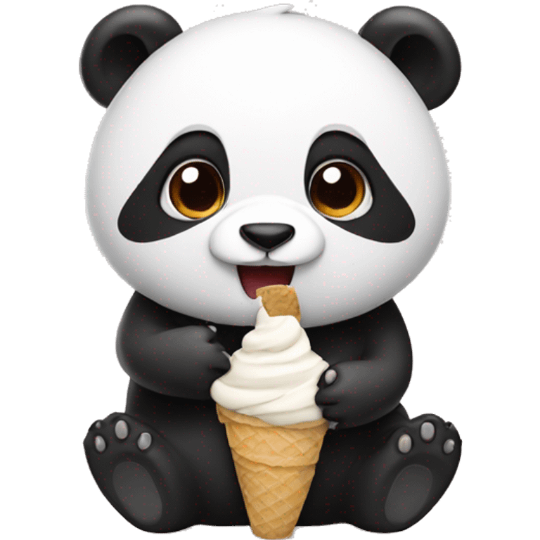 Panda eating ice cream emoji