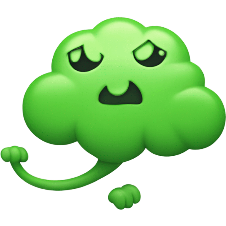 Dog farting green emoji