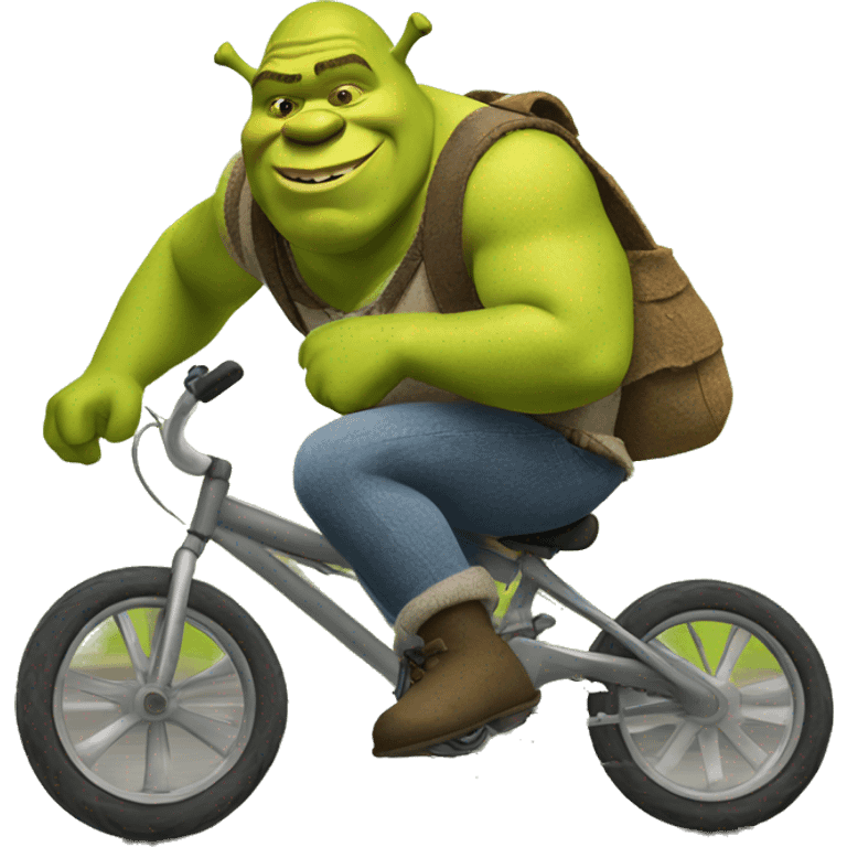 Shrek riding a bike  emoji