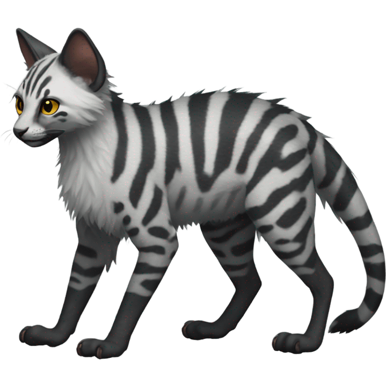 Modern Feral Rare Fantasy Vernid-Trico-species by LiLaiRa, random markings, full body emoji