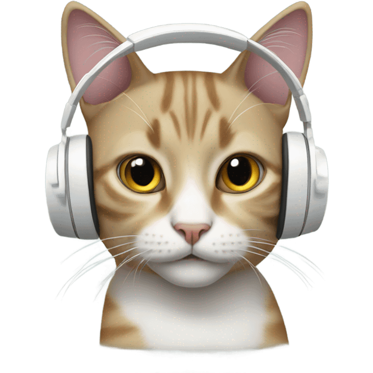 Cat with headphones  emoji