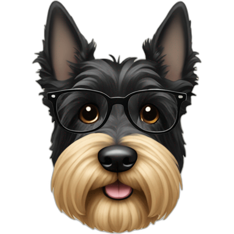 Senior Scottish terrier with glasses black emoji