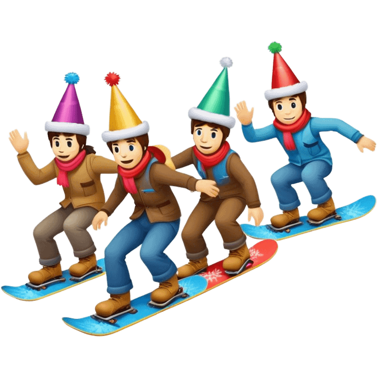 2 cowboys snowboard birthday party emoji