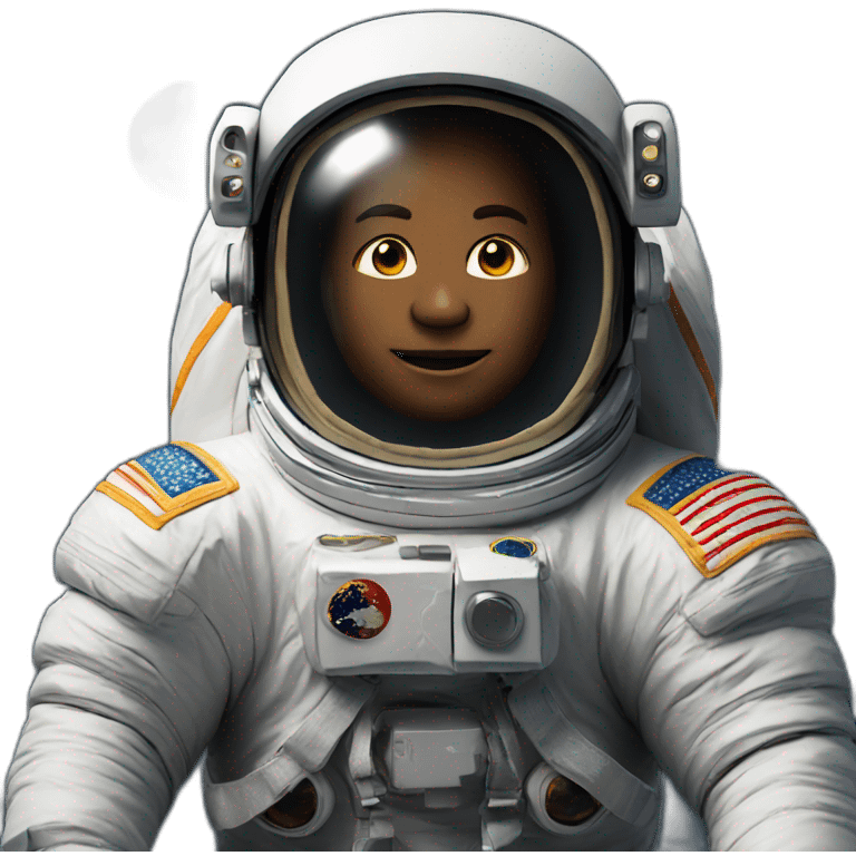 Astronaut with moon behind emoji