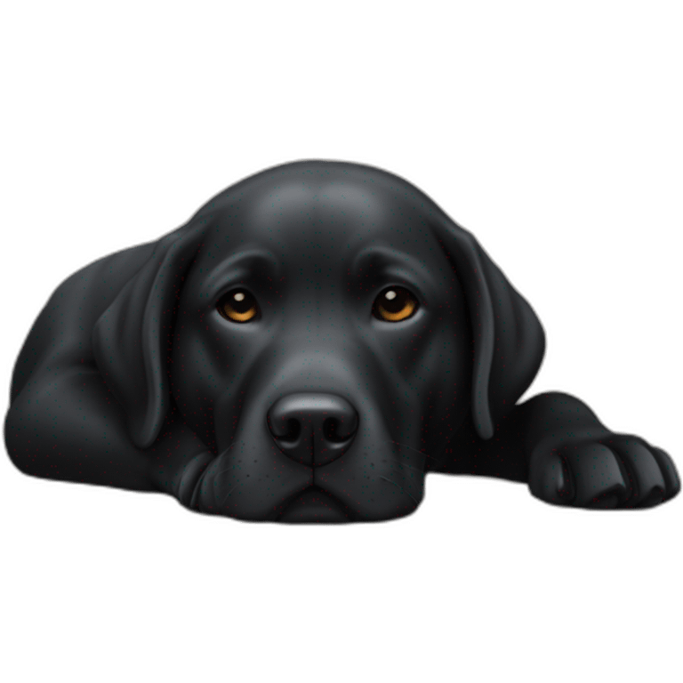 Un labrador noir qui dort emoji