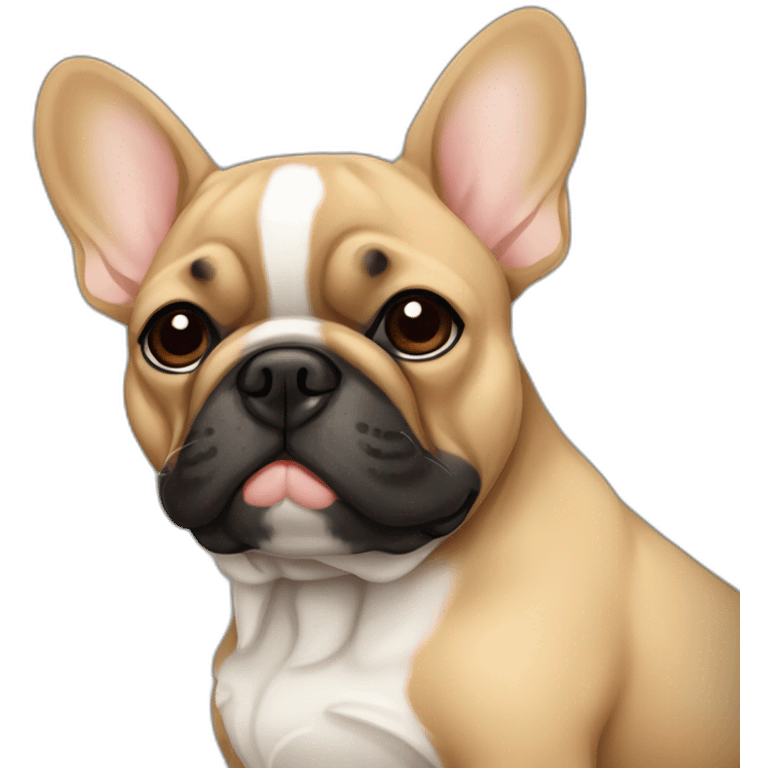 Sleepy French bulldog light brown and black emoji