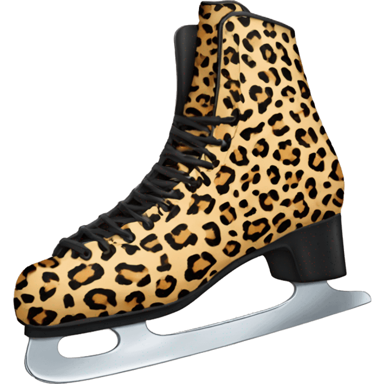 Leopard print ice skates emoji