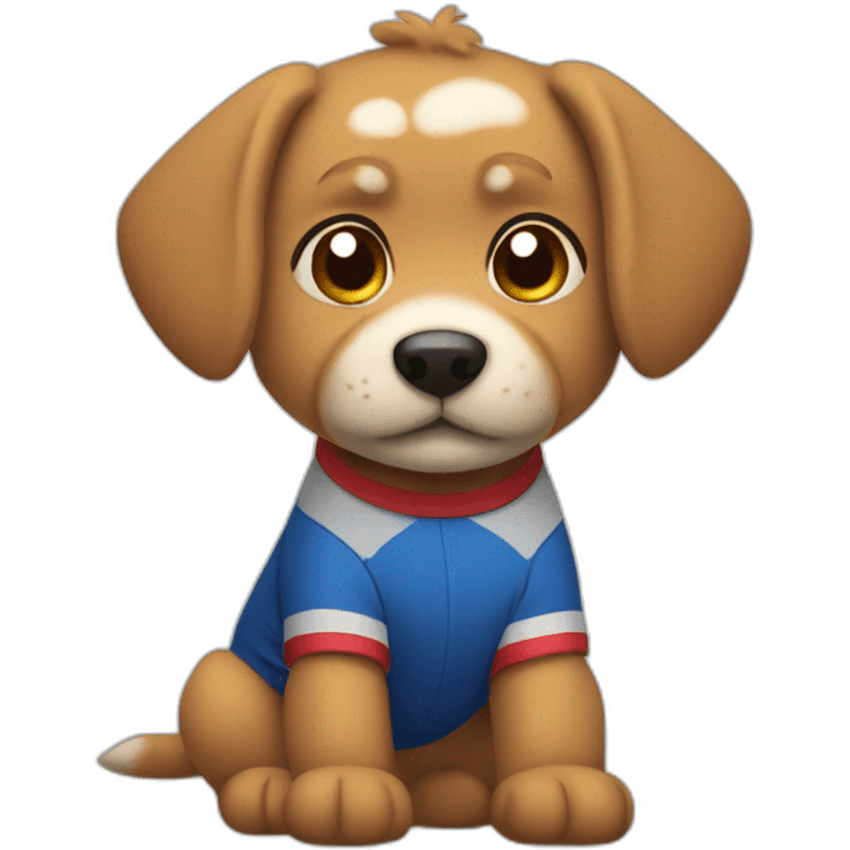 Chien rugbyman emoji