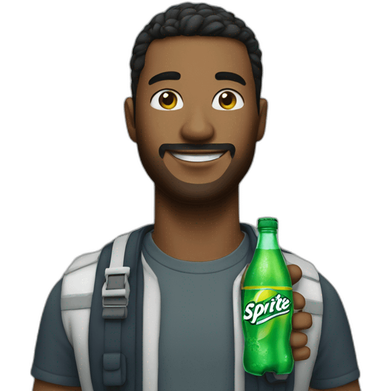 Man holding sprite soda emoji