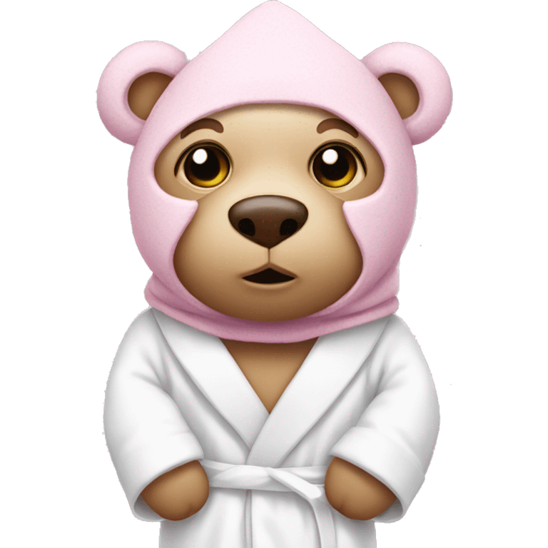 Pink Teddy with white dressing gown emoji