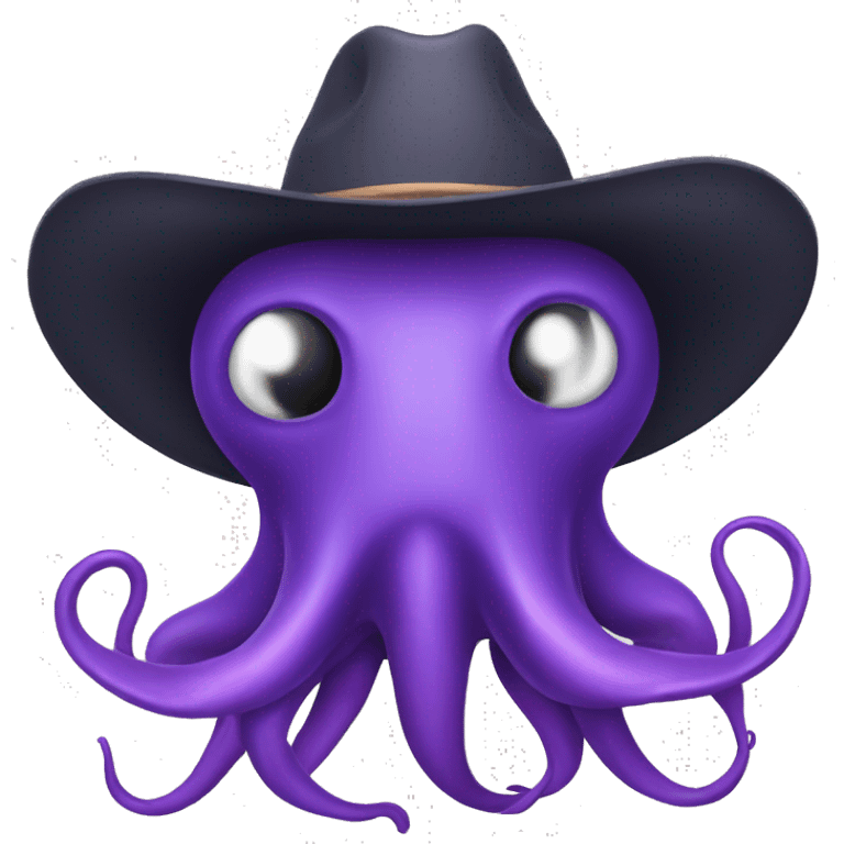 Purple squid with a cowboy hat emoji