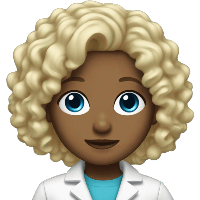 Blonde doctor with blue eyes and curly hair emoji