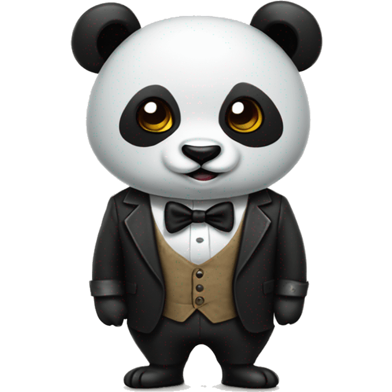 A panda wearing a monocle with punk tattoos  emoji