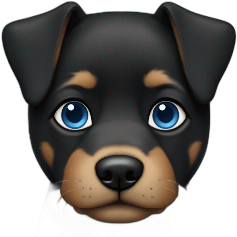 Perro negro y ojos azules  emoji