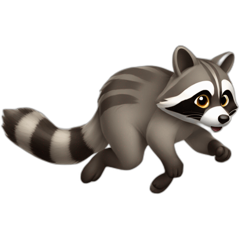 the raccoon is running emoji