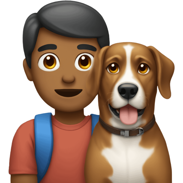 a loyal dog with his owner emoji