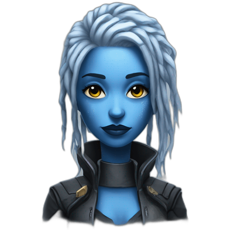 Hermione cyberpunk ciborg body and blue skin dark side emoji