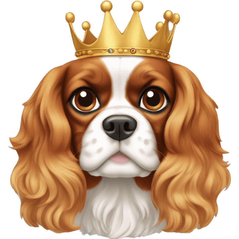 Cavalier King charles spaniel with crown emoji