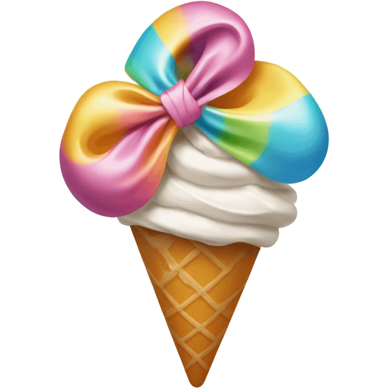 bow with ice cream emoji