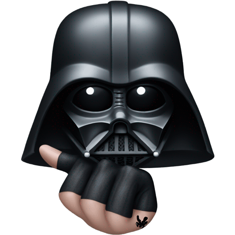 Top of a hand with darth vader tattoo emoji