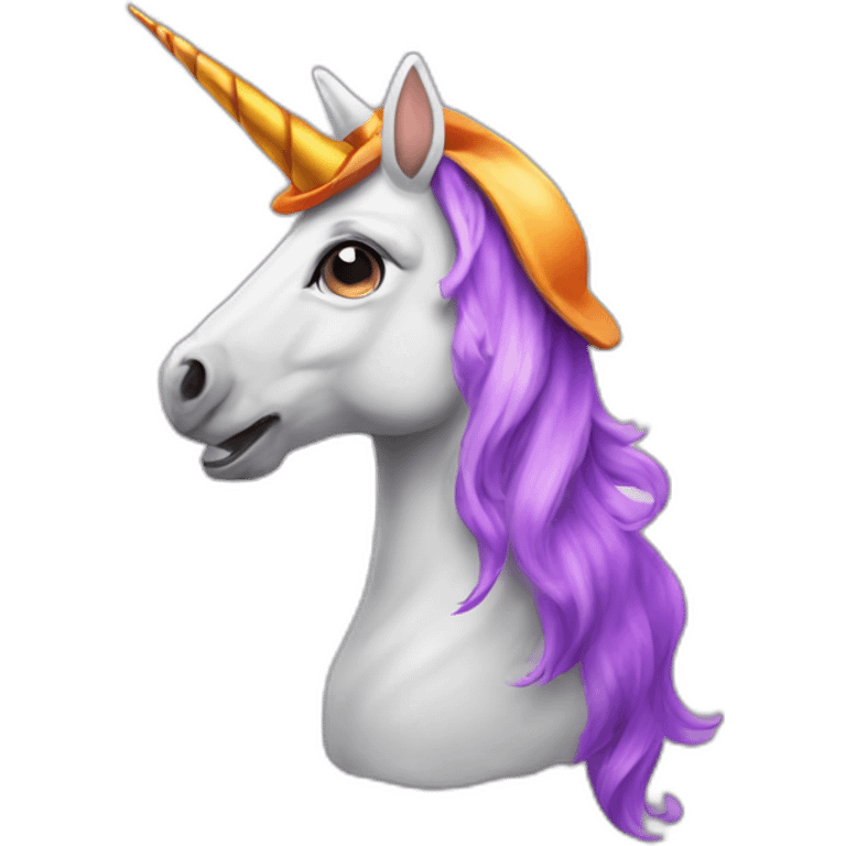 Unicorn in halloween hat emoji