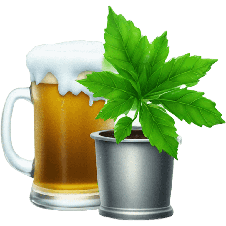 potted plant + beer emoji