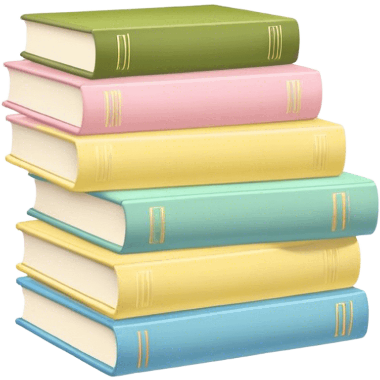 Pastel pink pastel yellow pastel blue and matcha colored books emoji