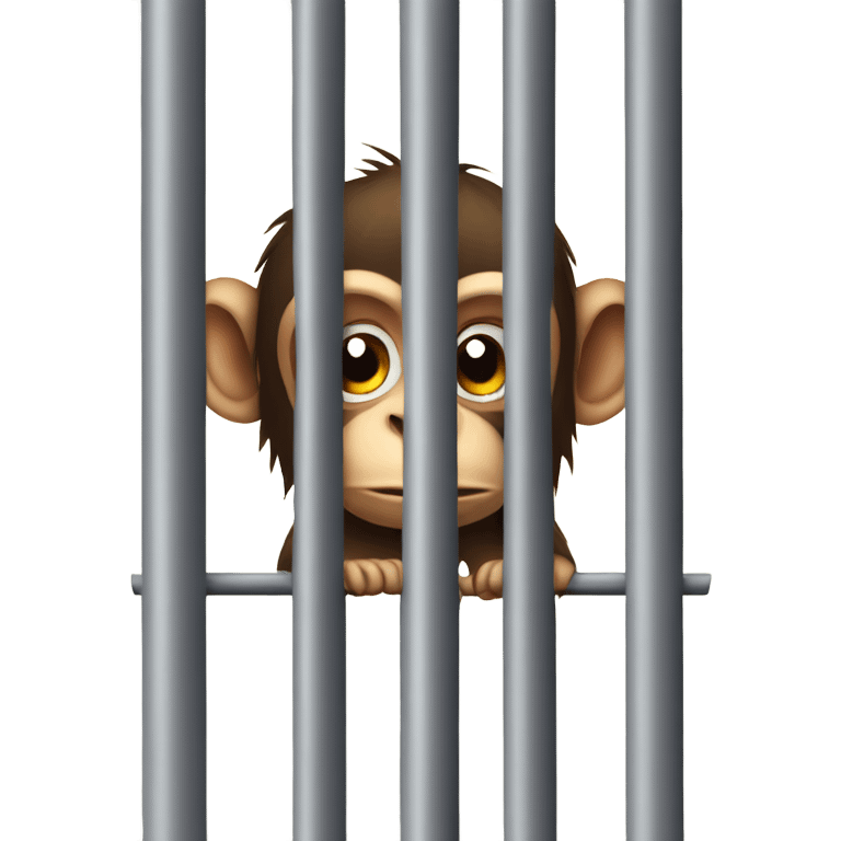 sad monkey behind bars emoji