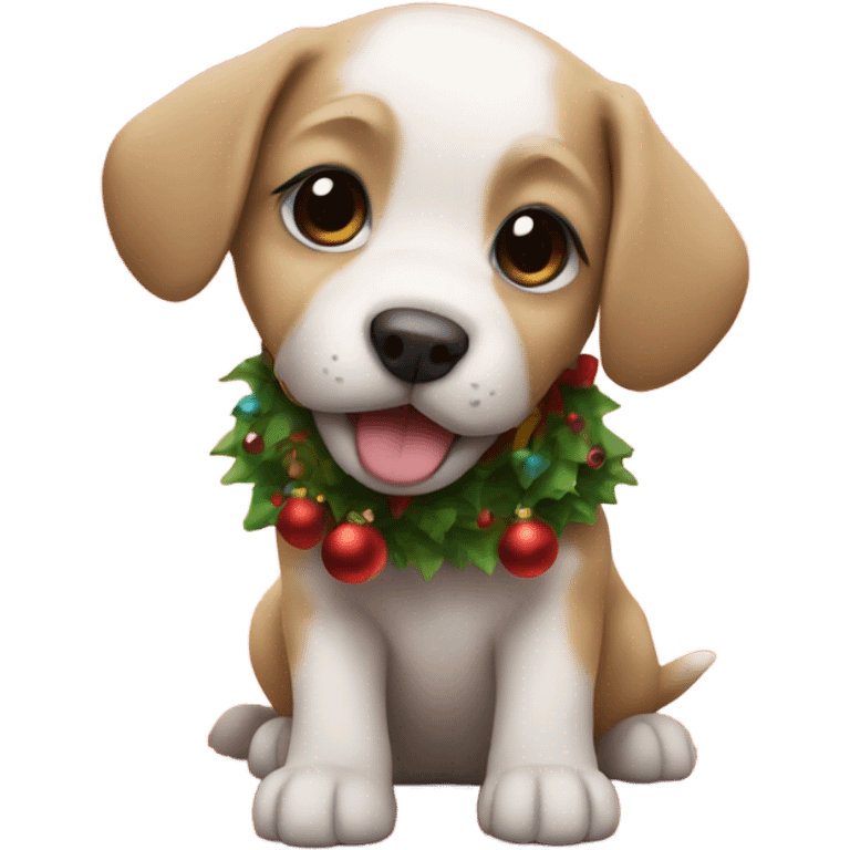 Christmas puppy emoji