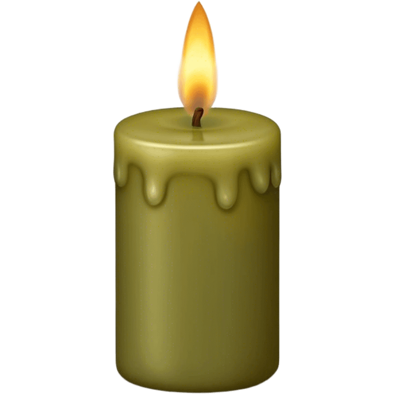 realistic candle olive color emoji